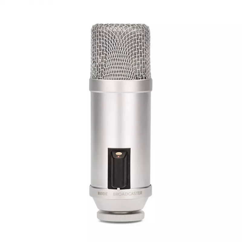 Microfone condensador RODE Broadcaster — microfone de estúdio profissional de grande diafragma para gravações de voz
