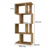 Estante FIESTA 4P 59,5x30x140 cm, carvalho Artisan