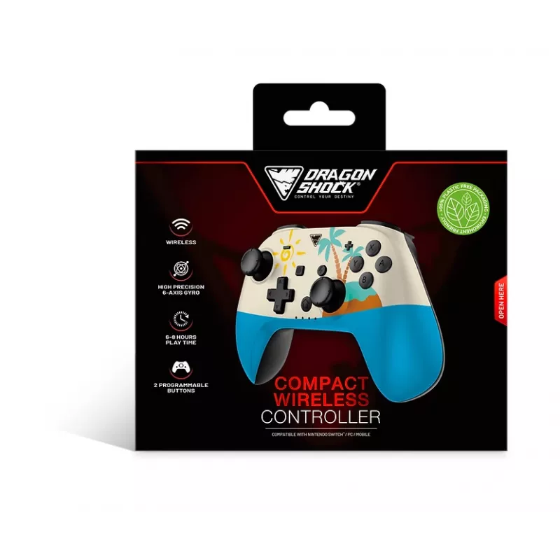 Dragonshock PopTop Compact - comando - Nintendo Switch - botão Voltar - D-Pad - botão Home - botão Reset - sem fios - Bluetooth - USB Type-C (D