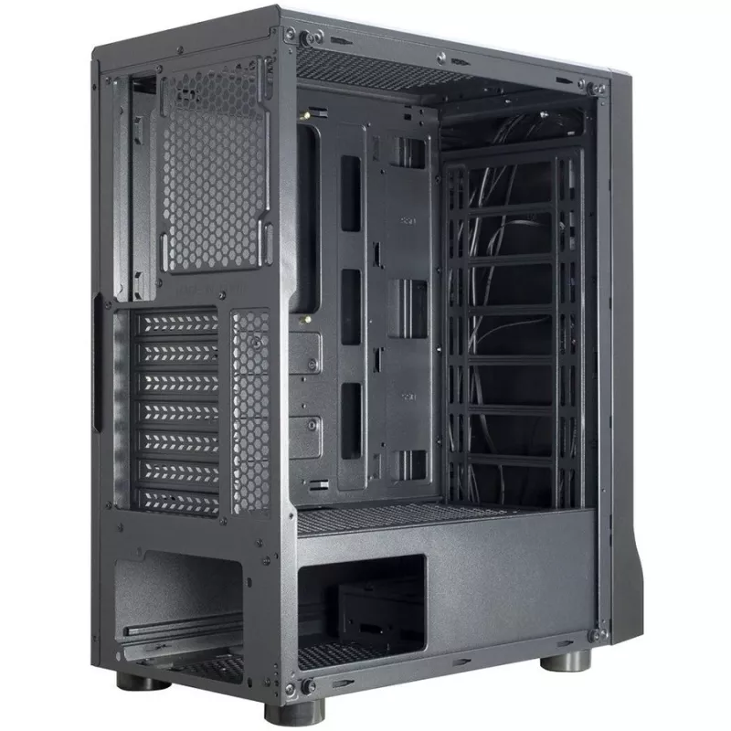 Caixa INTER-TECH A-3411 Creek Gaming Tower, ATX, 1xUSB3.0, 2xUSB2.0, fonte de alimentação opcional, painel lateral com janela, iluminação LED frontal, LED RGB integrado, preto