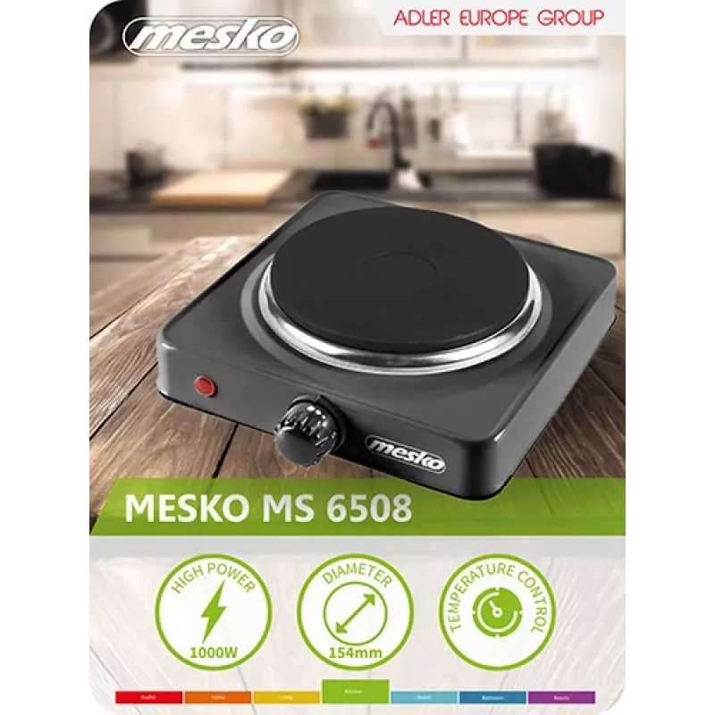 Placa de cozinha Mesko Home MS 6508 preta aparelho de mesa placa de cozinha 1 zona(s)
