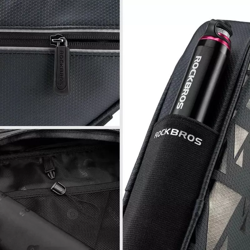 Rockbros B39-2 Bolsa de quadro de bicicleta impermeável, preta