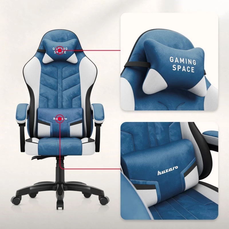 Cadeira gaming Huzaro Force 2.7 Schwarz Carbon azul