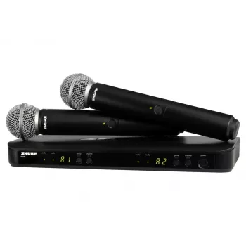 Shure BLX288E/SM58-H8E – Sistema sem fios com recetor e dois microfones SM58