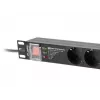 Unidade de distribuição de energia LANBERG PDU-PRO-07F-0200-BK — PDU de rack 1U, 7 tomadas Type-F, 16 A, cabo de 2 m, preto