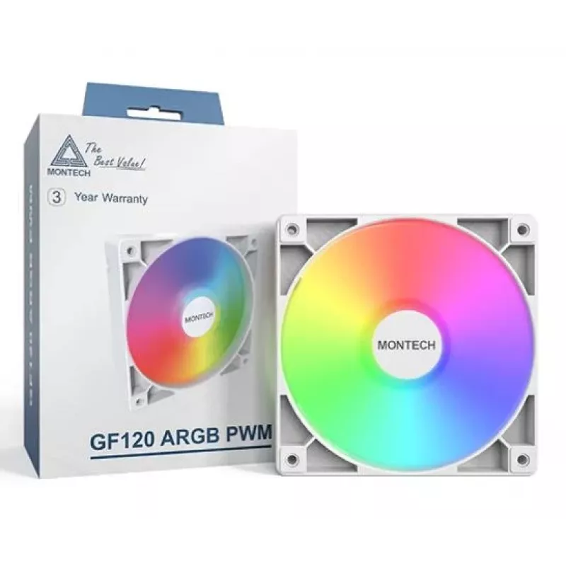Módulo de ventoinha para caixa de computador Montech GF120 V2 ARGB 12 cm branco 3 unid.
