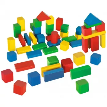 Eichhorn blocos de construção de madeira coloridos 50, brinquedo de construção