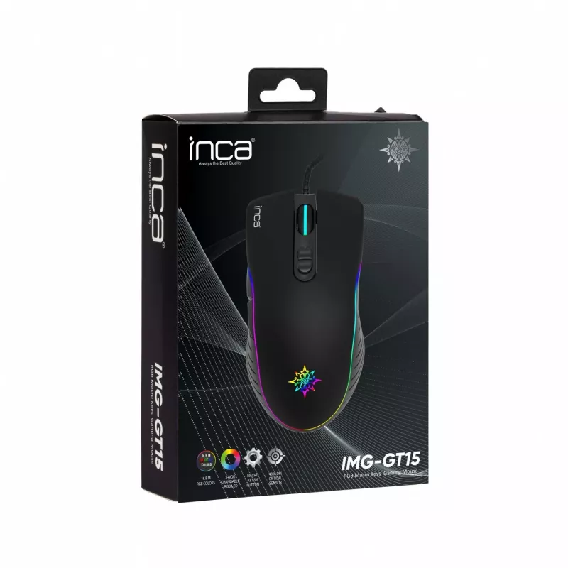 Rato gaming INCA IMG-GT15 4800 DPI, RGB, 7 botões, USB, SW Retail
