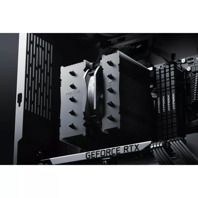 Noctua NH-D12L chromax.black cooler de CPU a ar, 120 mm, alumínio, preto, 450–2000 RPM, 22,6 dBA