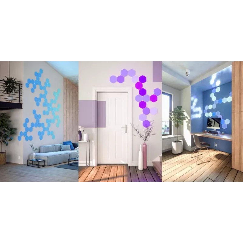 Nanoleaf Shapes Hexagons Smarter Kit, painéis de luz LED, 9 unidades, branco