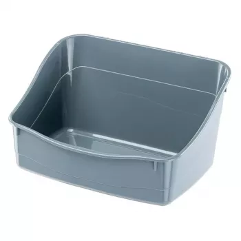 Bandeja sanitária aberta de canto FERPLAST para coelhos, plástico cinzento 370×270×185 mm para coelhos