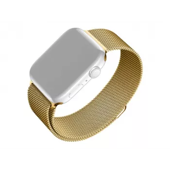 Pulseira de substituição em malha metálica FIXED FIXMEST-434-GD para Apple Watch 42/44/45/46/49 mm, acabamento dourado