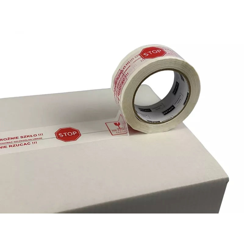 BSTech fita adesiva com impressão 48x100m Vorsicht Glas 6 unid.
