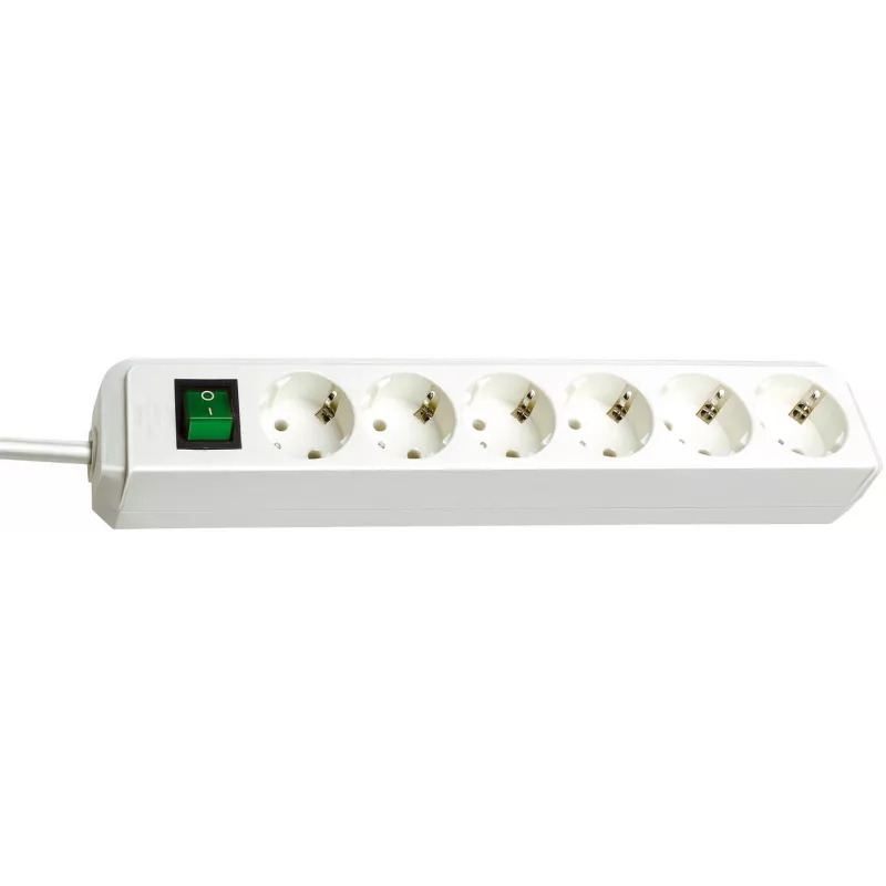 Brennenstuhl 1159520400 régua de tomadas 6 tomadas 45° branca com interruptor 3 m cabo H05VV-F3G1,5 POS-Reiter (1159520400)