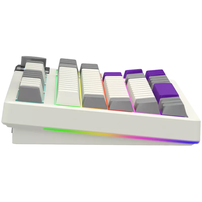 LORGAR KBP70TKLW, Teclado de gaming mecânico TKL sem fios Pro, bege, layout EN