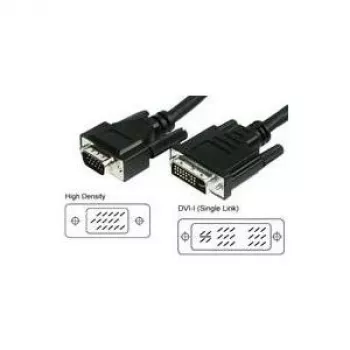 Cabo DVI-I/VGA FullHD Wentronic Goobay, preto, 3 m - ficha DVI-A (12+5 pinos) > ficha VGA (15 pinos) (50991)