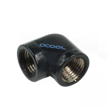 Conector em L Alphacool HF G1/4 fêmea para G1/4 fêmea - Deep preto (17042)