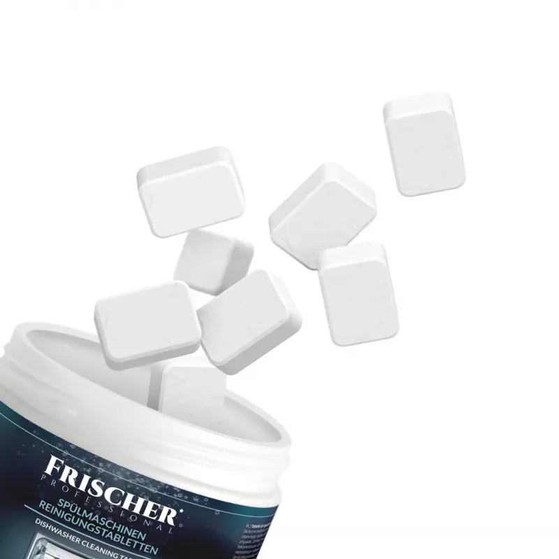 Pastilhas de limpeza para máquina de lavar loiça FRISCHER FR00206 20 unid. 16 g — pastilhas de limpeza e descalcificação para máquina de lavar loiça