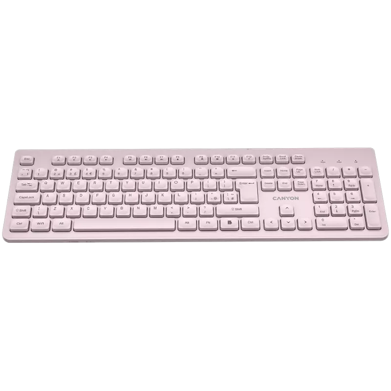 Teclado sem fios CANYON HKB-W01 – layout UK/US, bege, alimentado por pilhas AAA