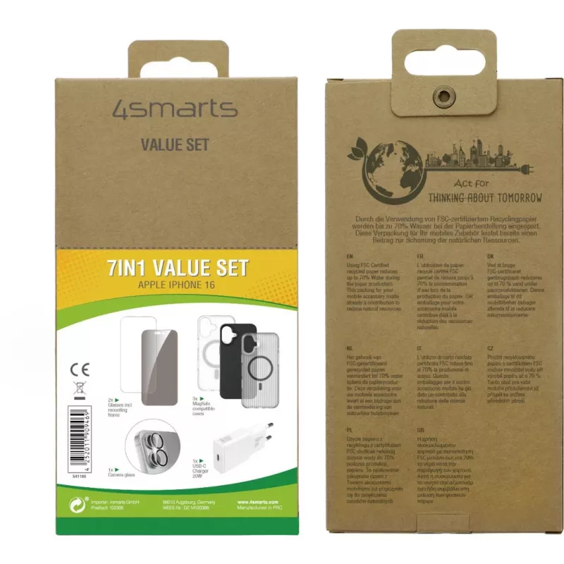 Conjunto de valor 7em1 4smarts para Apple iPhone 16 compatível com MagSafe
