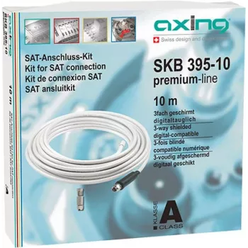 Cabo coaxial Axing SKB 395-10 10 m branco