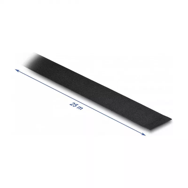 Fita de tecido DeLOCK 25 m x 25 mm inquebrável autoadesiva preto