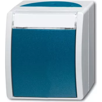 Interruptor de comutação BUSCH-JAEGER 2601/6WN-53 ocean com placa de identificação 2601/6WN-53 (1085-0-1611)