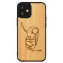 Capa para telemóvel Man and Wood para iPhone 12 mini — gato impresso com peixe vermelho