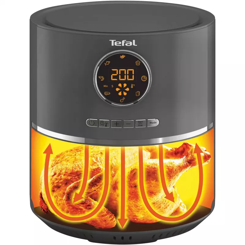 Fritadeira de ar quente Tefal Ultra Fry Digital EY111B Simples 4,2 L 1400 W cinzenta