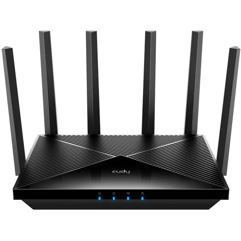 Router de mesa Cudy WR11000 — Tri-Band 2,4/5/6 GHz, Wi-Fi 7, 4× 2,5 Gigabit LAN, 5765 Mbit/s na banda de 6 GHz, 512 MB RAM