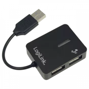 Hub USB LOGILINK UA0139 – 4 portas USB 2.0, 480 Mbit/s, preto