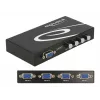 Switch VGA DeLock 4 portas manual bidirecional - comutador de ecrã - 4 x VGA - Desktop (87635)