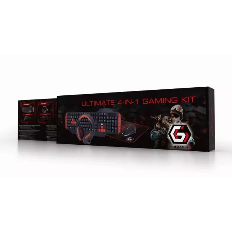 Teclado gaming GEMBIRD GGS-UMG4-02 104 teclas Full-Size USB QWERTY US-Inglês com rato, preto