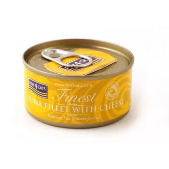 Comida húmida para gatos FISH4DOGS Filete de Atum com Queijo saco 70 g – sabor a peixe, 83% humidade, 14% proteína