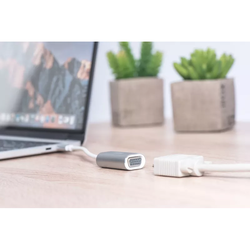 Adaptador VGA DIGITUS DA-70837 1080p FHD para USB 3.0 Type-C, alumínio