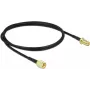 DeLOCK - Cabo de extensão de antena - RP-SMA (M) para RP-SMA (F) - 1 m - coaxial - preto - parafusos manuais