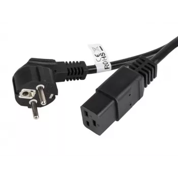 Cabo de alimentação CEE 7/7 - IEC 320 C19 16A VDE 1,8M preto