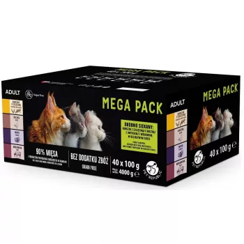 Sacos de alimento húmido para gatos PetRepublic 100 g — pato, peru, vaca, frango com vitela