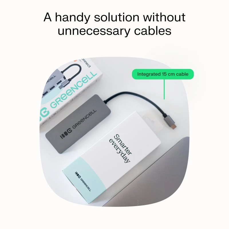 Hub USB Green Cell HUB-GC-C4A — hub USB-C 3.0 de 4 portas