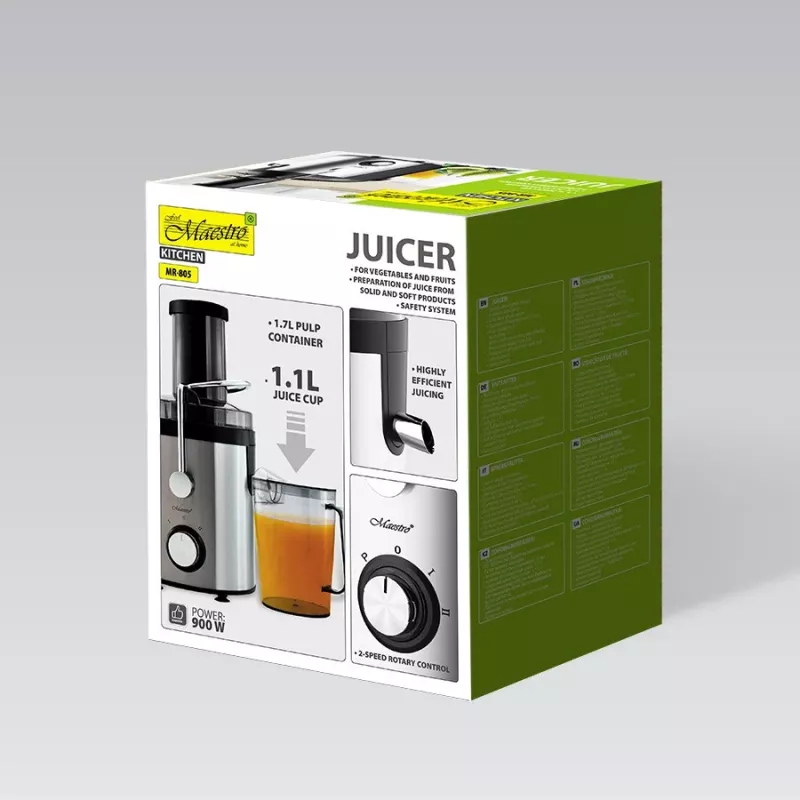 Maestro MR-805 centrifugadora de sumos, 900 W, preto/prateado