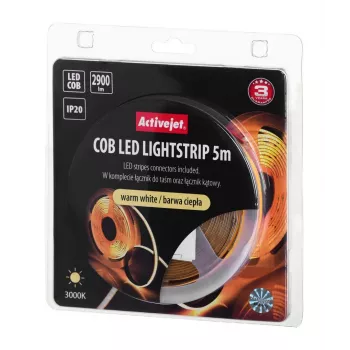 Fita LED universal Activejet AJE-COB 5m luz quente para interior