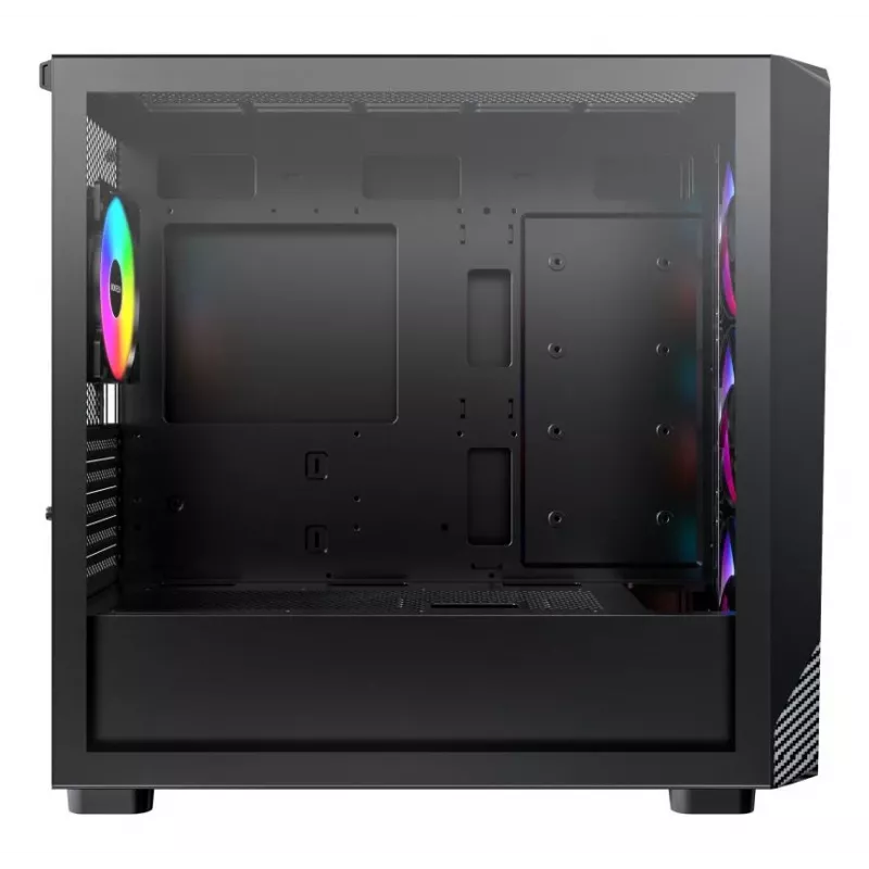 Caixa de PC Micro Tower Montech X5M (B) – Micro-ATX/Mini-ITX, 3x120mm à frente, 1x120mm atrás, suporta fontes de alimentação ATX, 2x3,5 polegadas + 4x2,5 polegadas, preto
