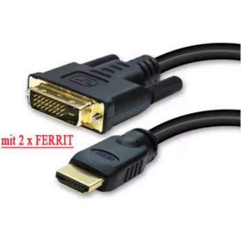 Cabo HDMI para DVI ShiverPeaks 77483-RE 3,0 m banhado a ouro com núcleos de ferrite