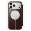 Capa para telemóvel tipo carteira Nomad Modern Leather Folio para iPhone 17 Pro Max — castanha, pele, ecrã de 6,3 polegadas, 4 compartimentos para cartões