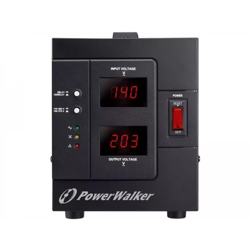 Regulador de tensão PowerWalker AVR 2000 SIV FR 2 saídas AC 110 - 280 V preto