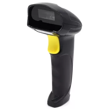 Leitor de códigos de barras portátil 1D/2D com fio QOLTEC 50853 — USB, caixa em ABS, cabo de 1,65 m, 97×65×167 mm, 105 g