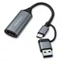 Adaptador USB-C para USB-A e HDMI 4K 30Hz QOLTEC em alumínio