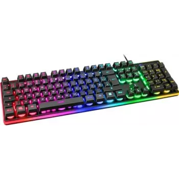 Deltaco Gaming GAM-021-RGB-DE teclado gaming com fio USB ergonómico, iluminado alemão, QWERTZ preto (GAM-021-RGB-DE)