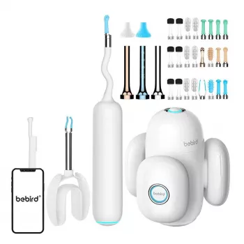 Otoscópio Bebird H30S com câmara de limpeza de ouvidos e luz LED