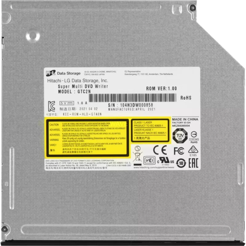 Gravador de DVD-RW interno 12,7 mm SLIM GTC2N BULK / HITACHI-LG